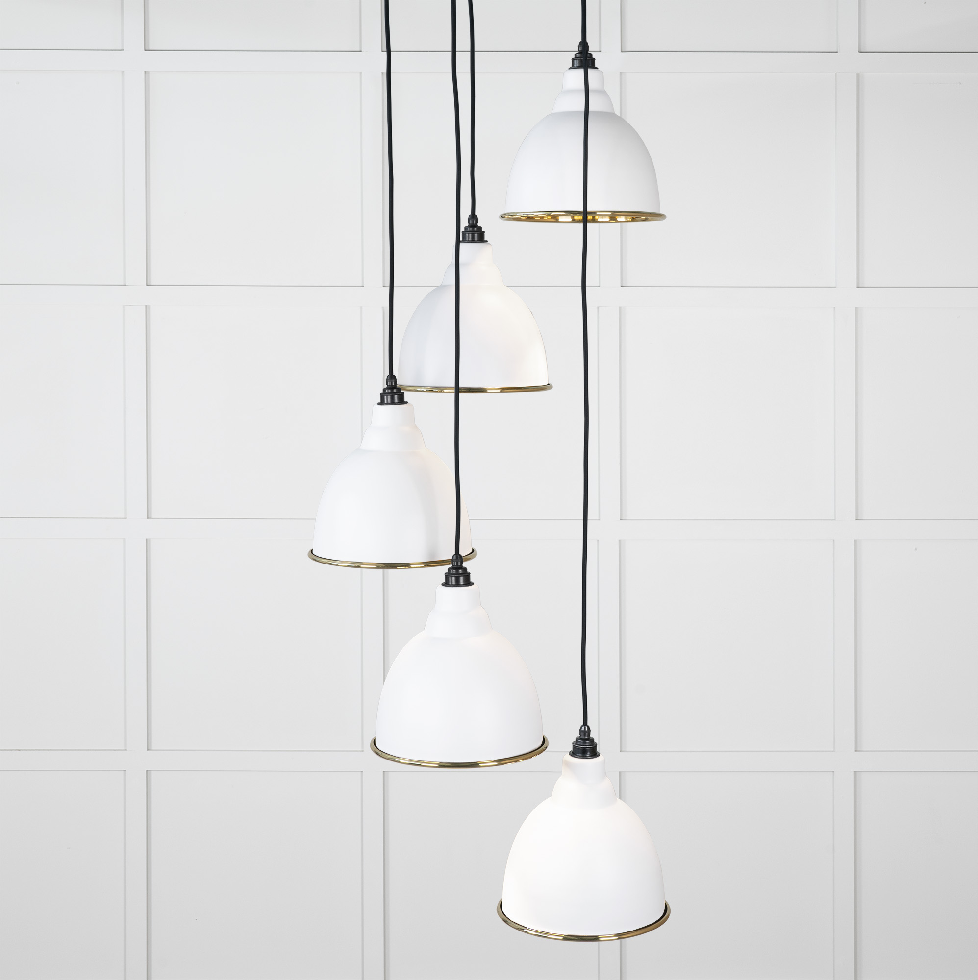 Smooth Brass Brindley Cluster Pendant in Flock