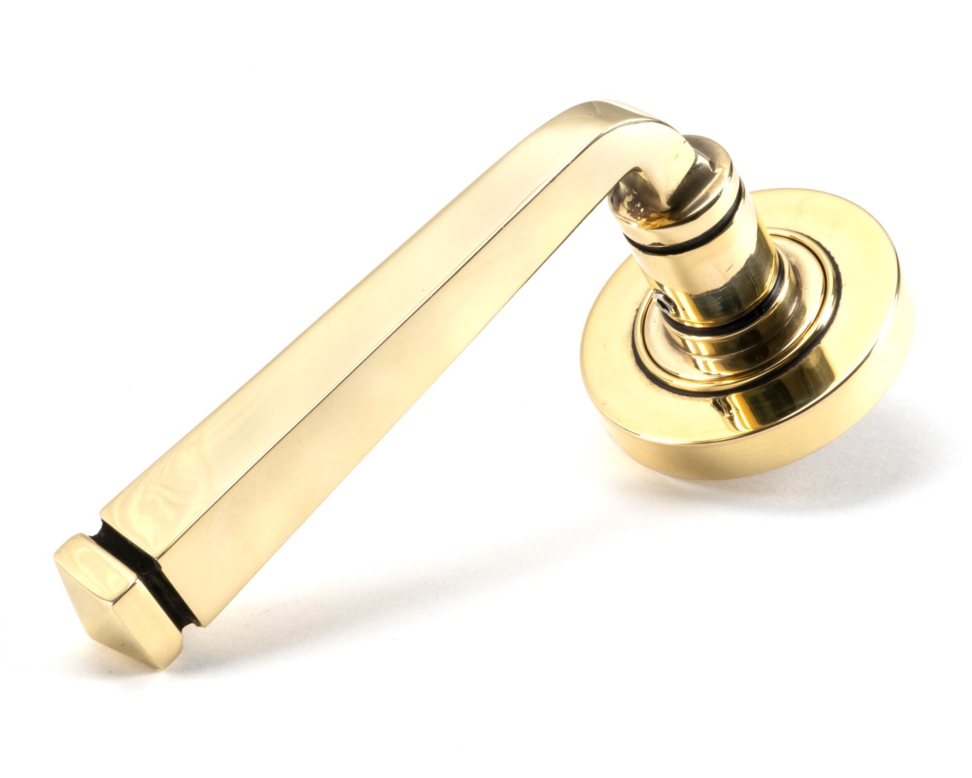 Aged Brass Avon Round Lever on Rose Set (Plain) - Unsprung