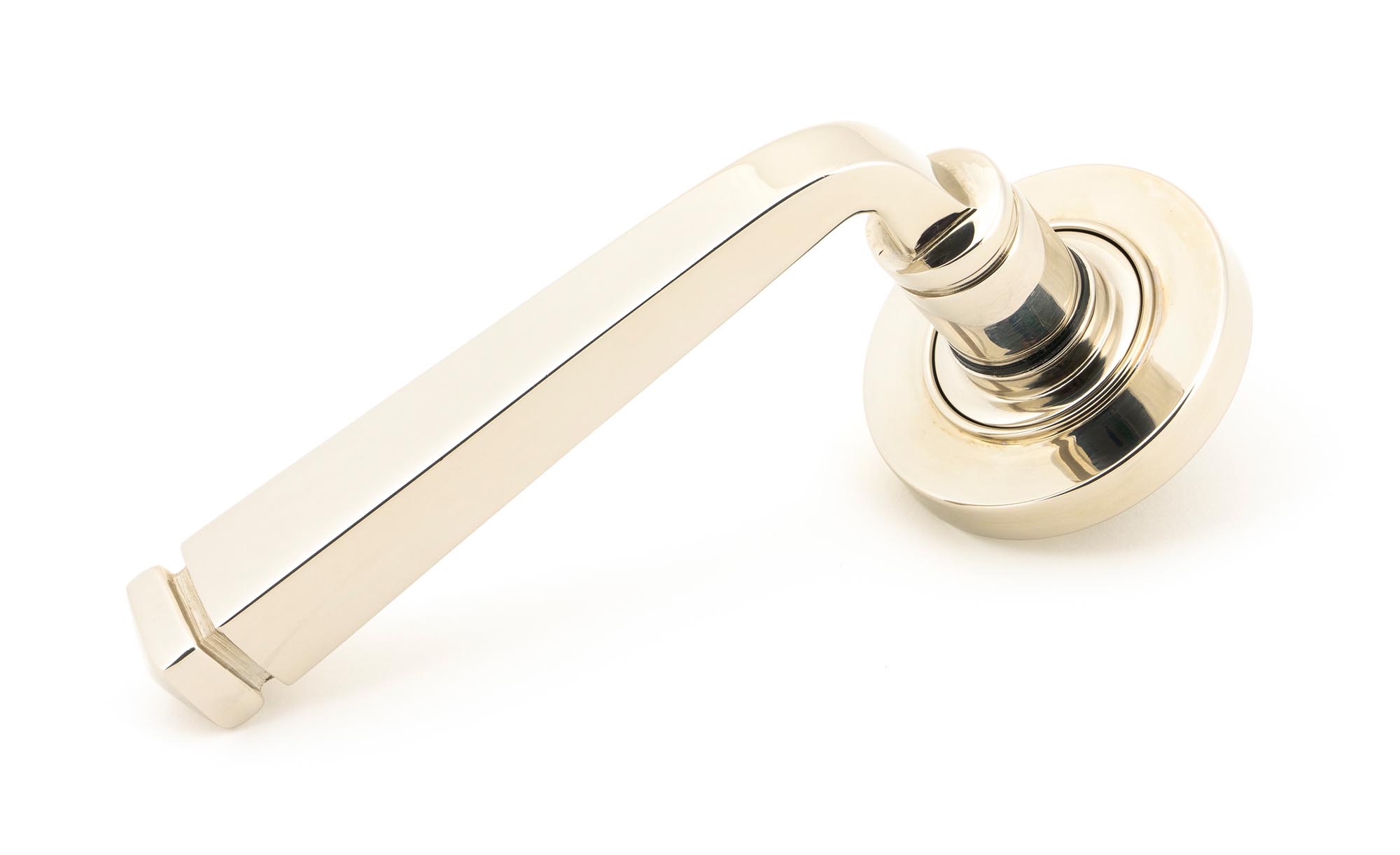 Polished Nickel Avon Round Lever on Rose Set (Plain) - Unsprung