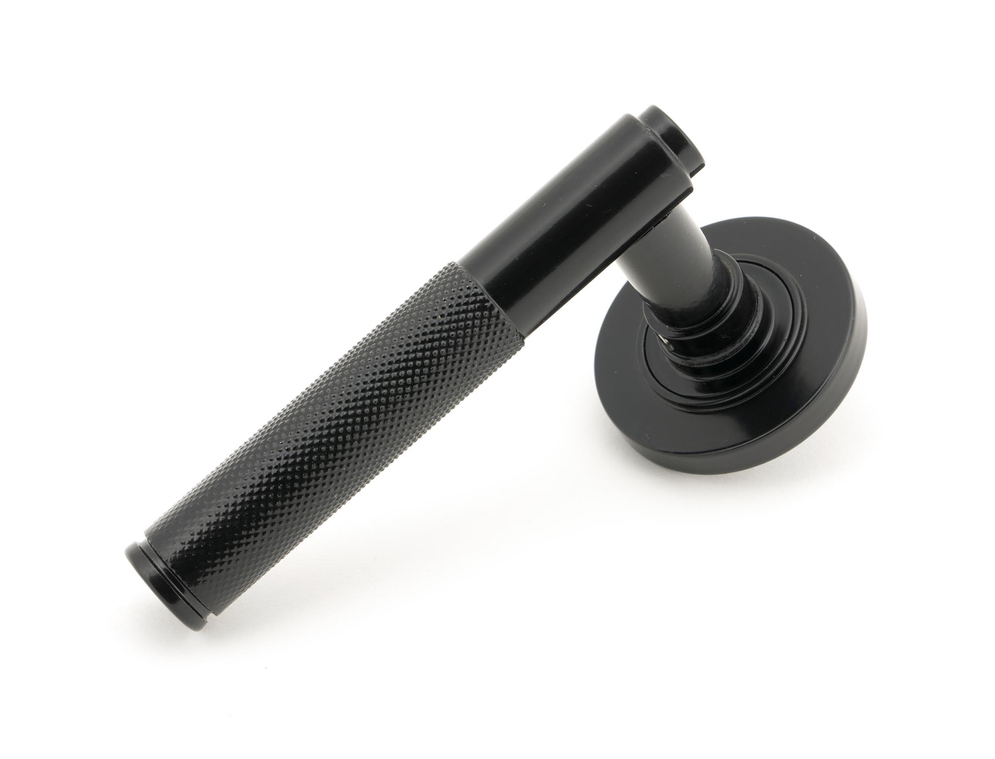 Black Brompton Lever on Rose Set (Plain) - Unsprung