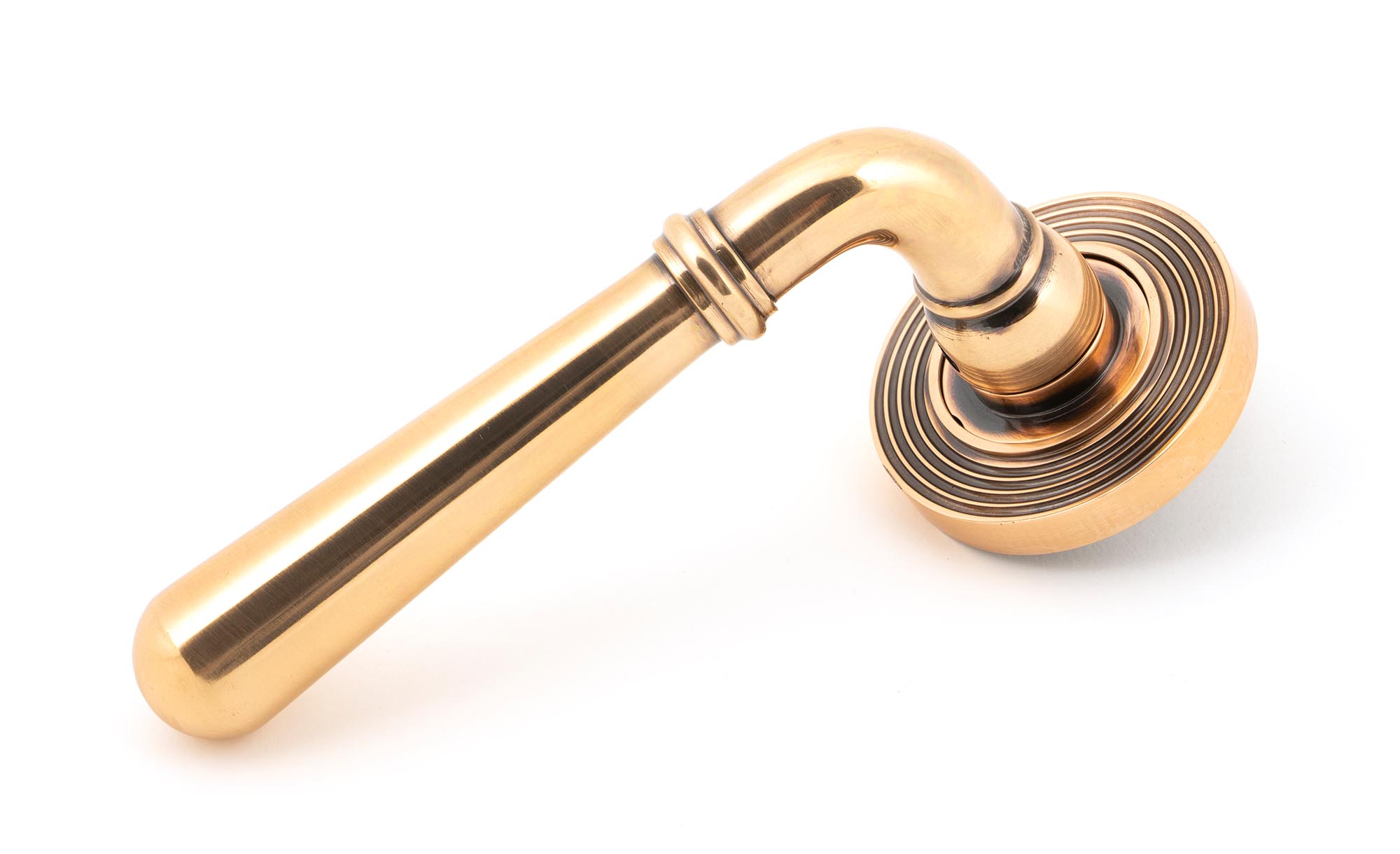 Polished Bronze Newbury Lever on Rose Set (Beehive) - Unsprung