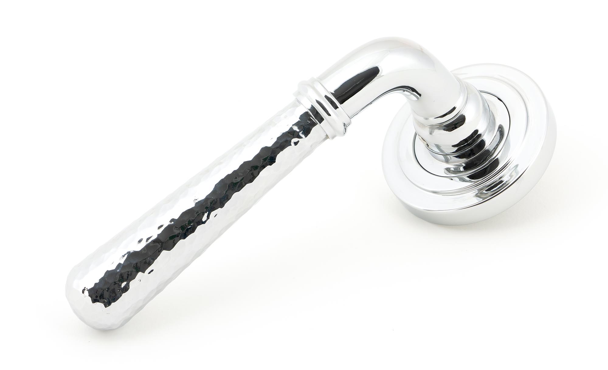Polished Chrome Hammered Newbury Lever on Rose Set (Art Deco) - Unsprung