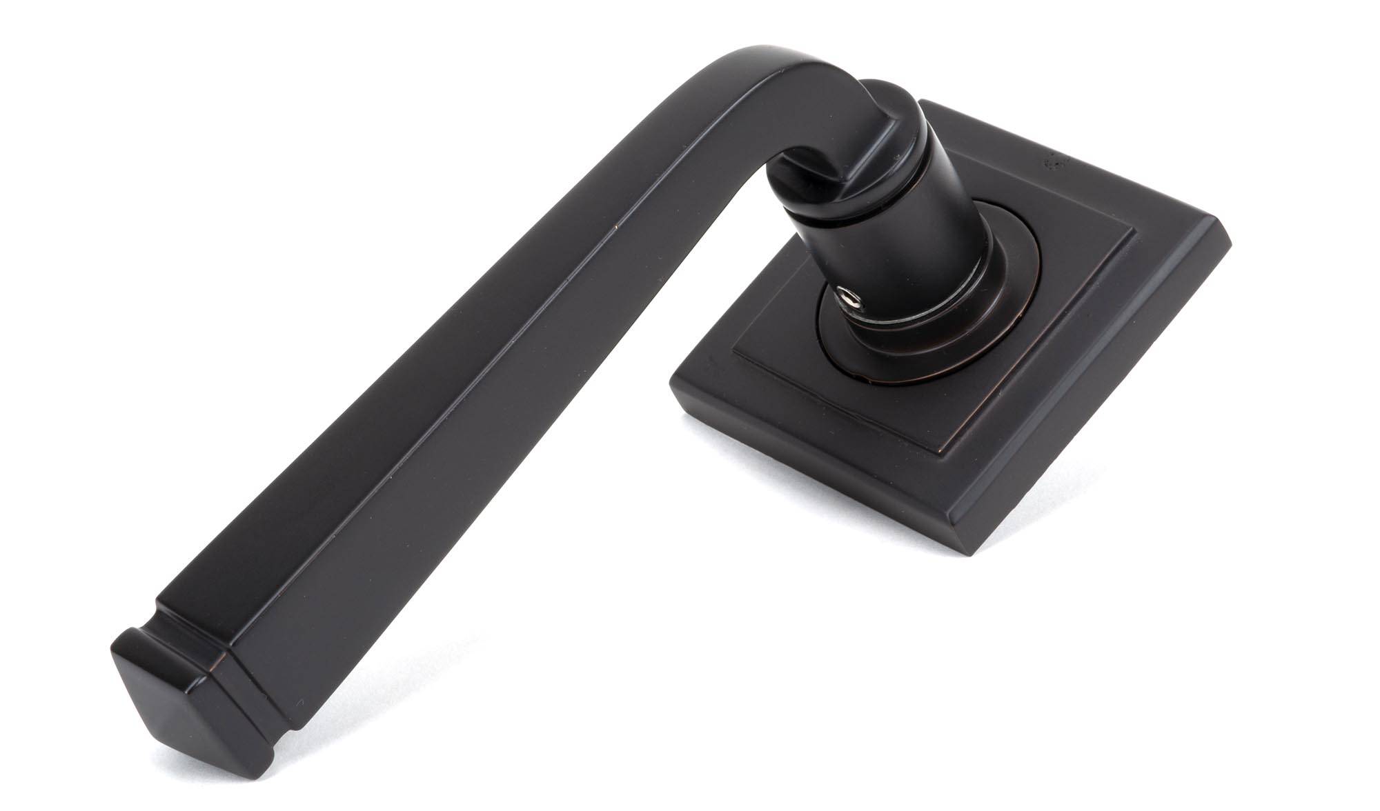 Aged Bronze Avon Round Lever on Rose Set (Square) - Unsprung