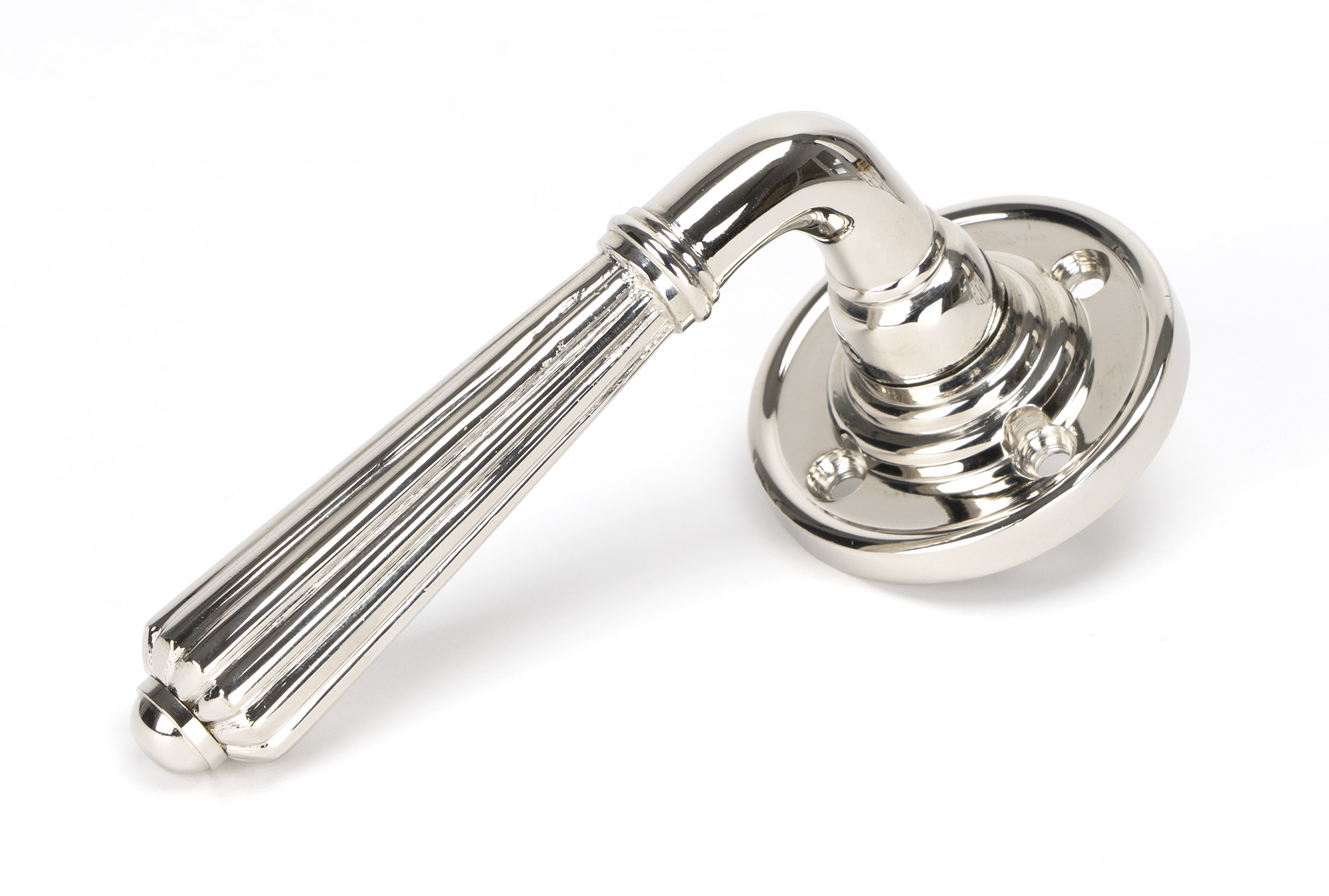 Polished Nickel Hinton Lever on Rose Set - Unsprung