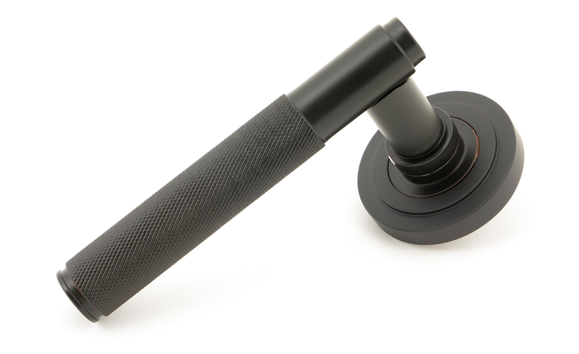 Aged Bronze Brompton Lever on Rose Set (Art Deco) - Unsprung