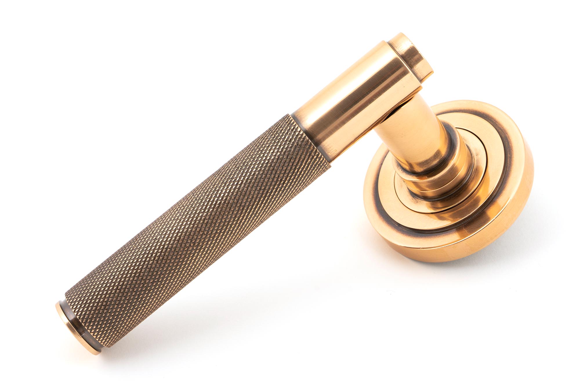 Polished Bronze Brompton Lever on Rose Set (Art Deco) - Unsprung