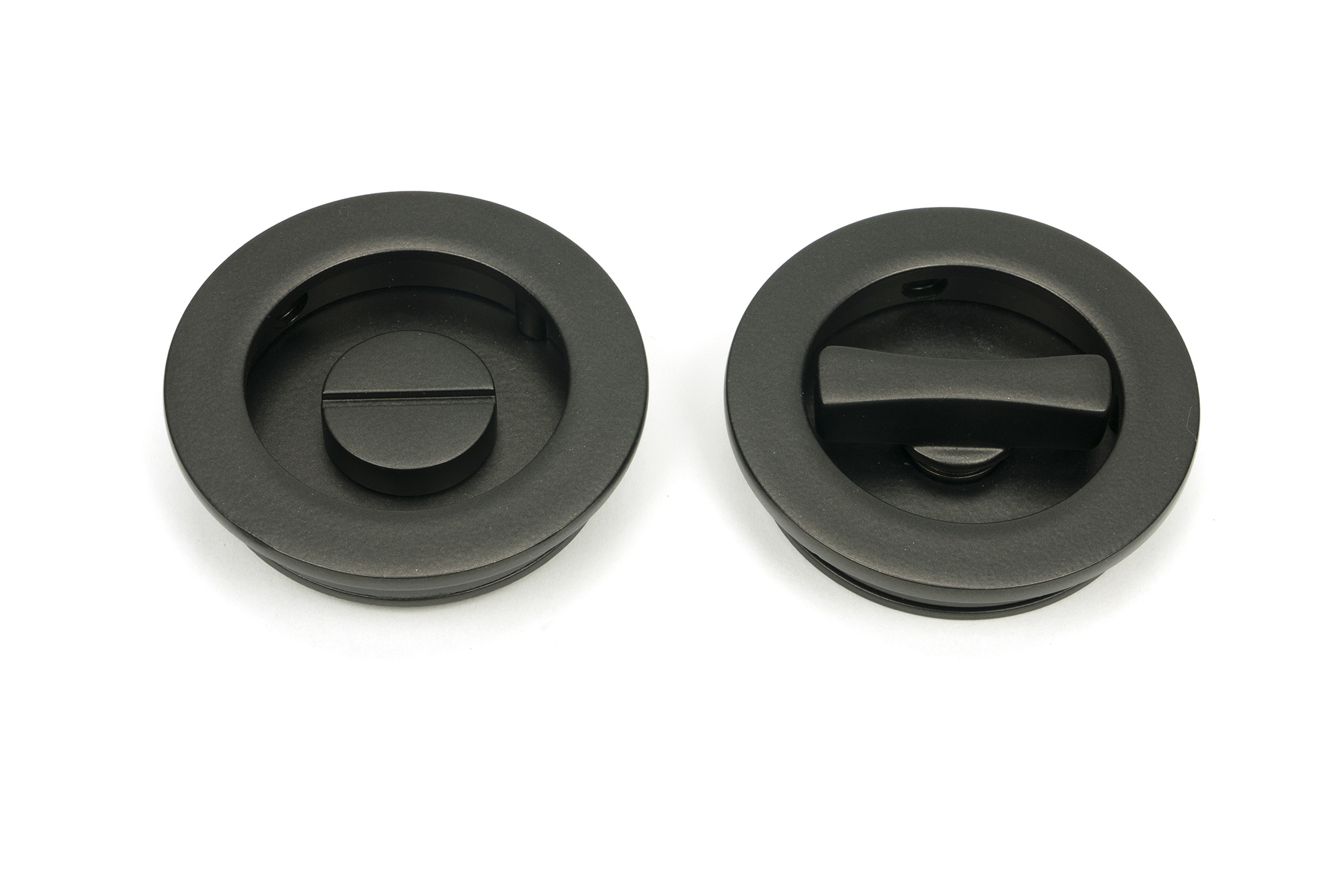 Aged Bronze 60mm Plain Round Pull - Privacy Set