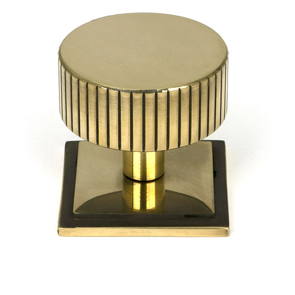 Aged Brass Judd Cabinet Knob - 38mm (Square)