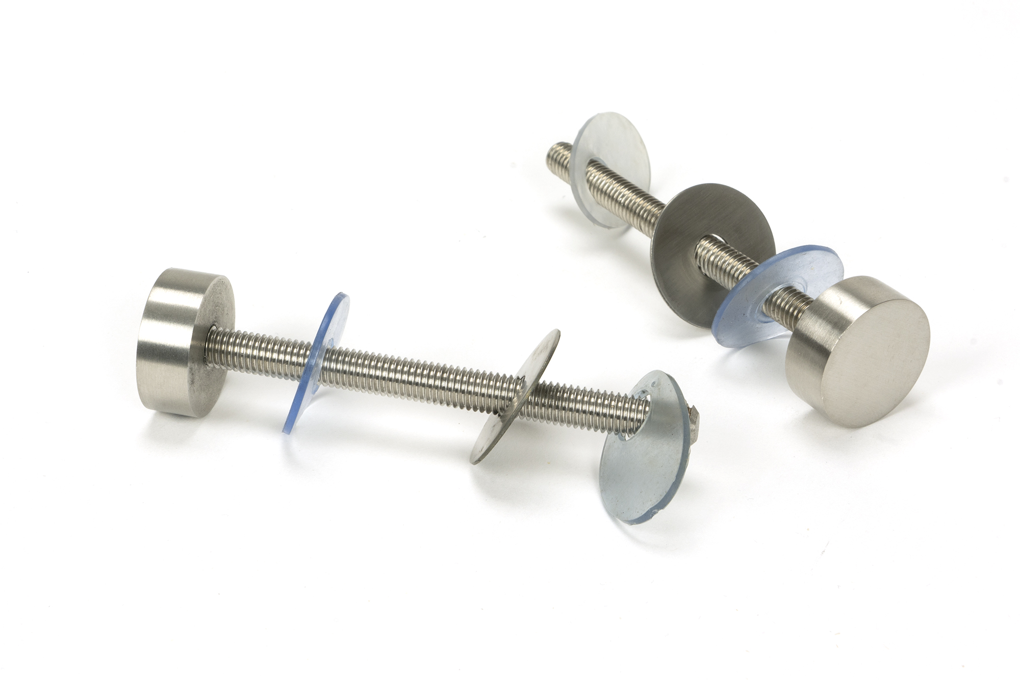 Satin SS (304) 100mm Bolt Fixings for T Bar (2) - Offset