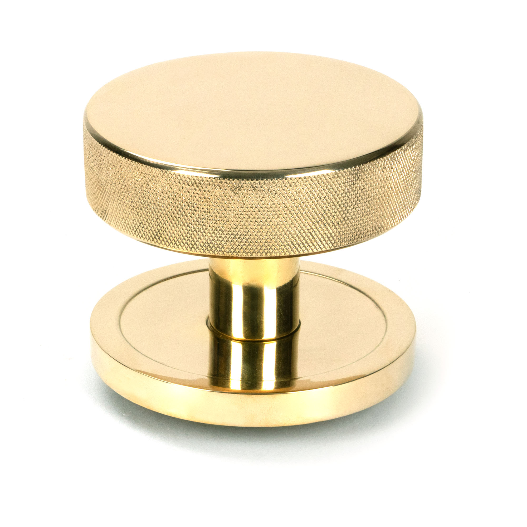 Polished Brass Brompton Centre Door Knob (Plain)