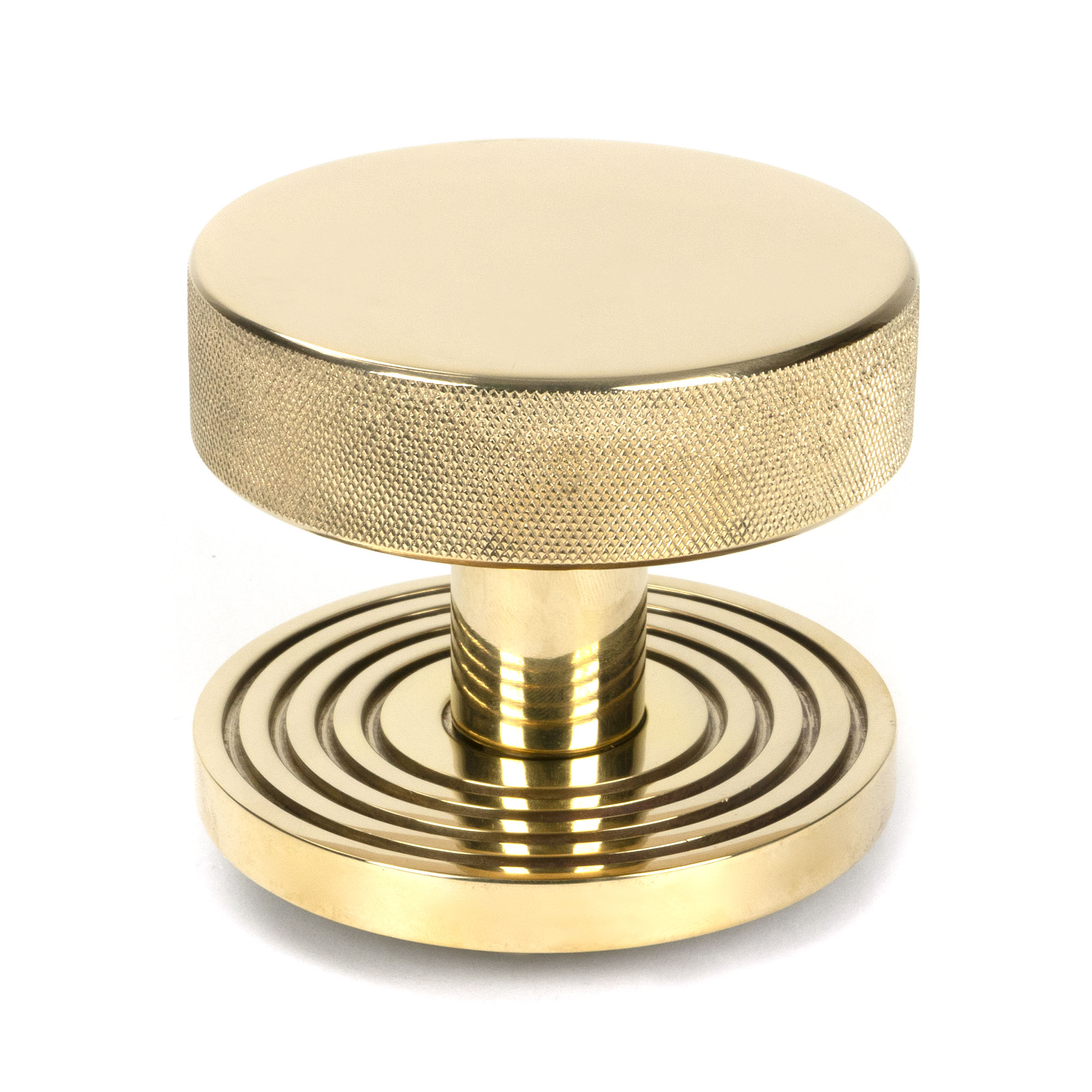 Polished Brass Brompton Centre Door Knob (Beehive)
