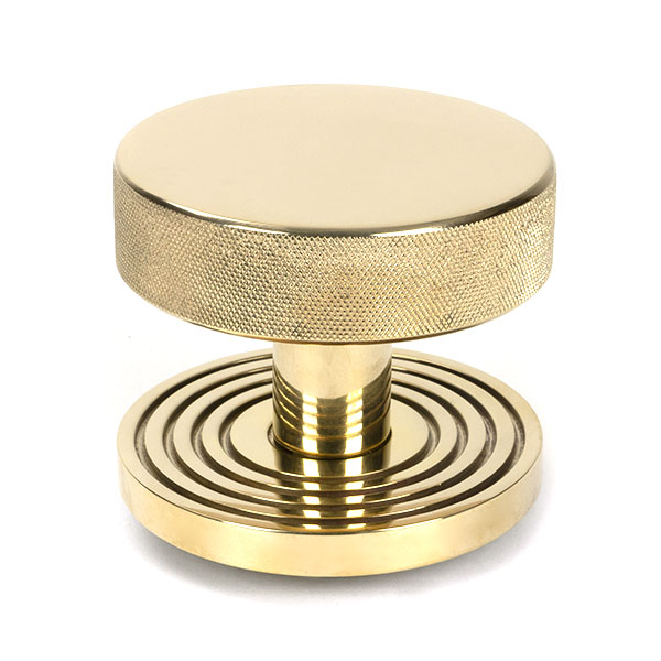Polished Brass Brompton Centre Door Knob (Beehive)