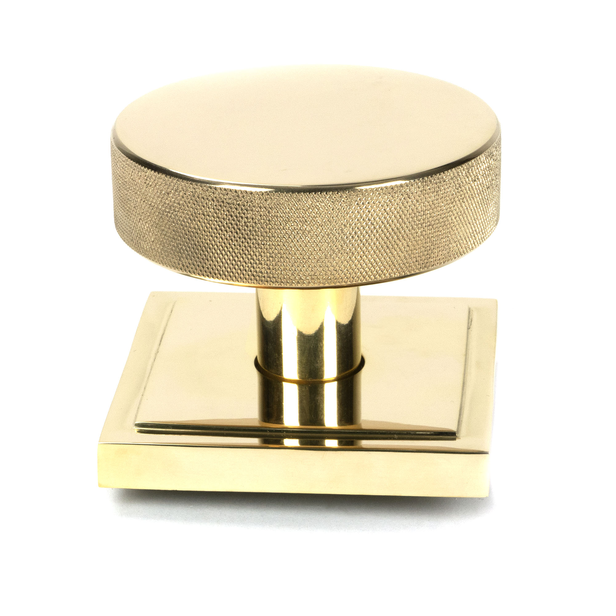 Polished Brass Brompton Centre Door Knob (Square)