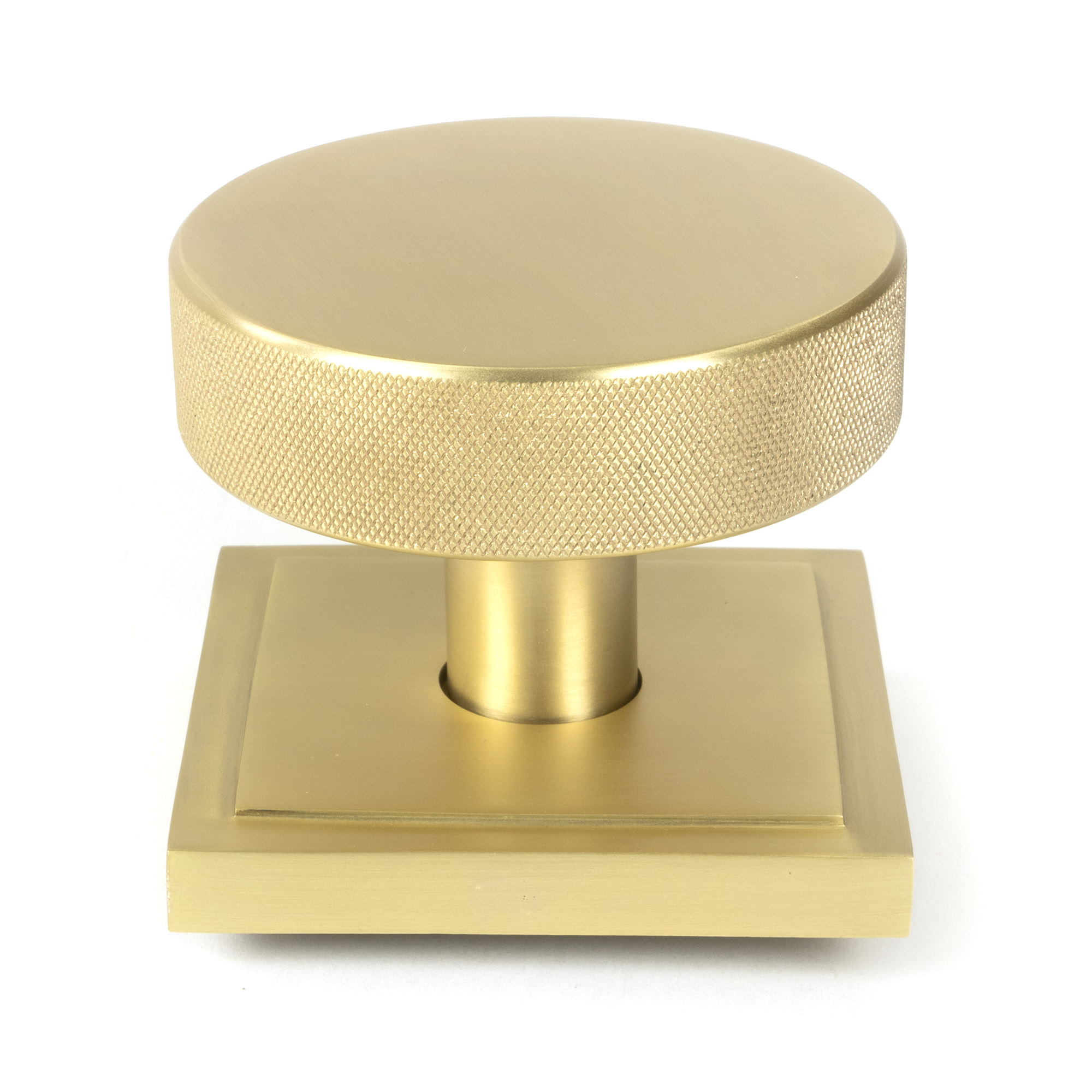 Satin Brass Brompton Centre Door Knob (Square)
