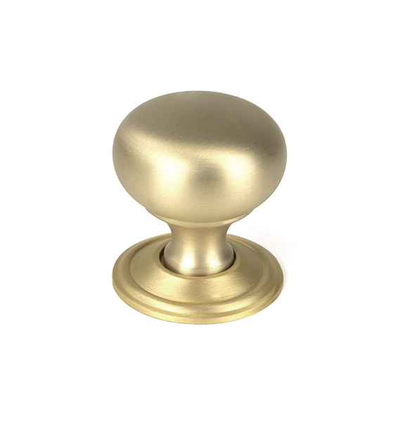 Satin Brass Mushroom Cabinet Knob 32mm