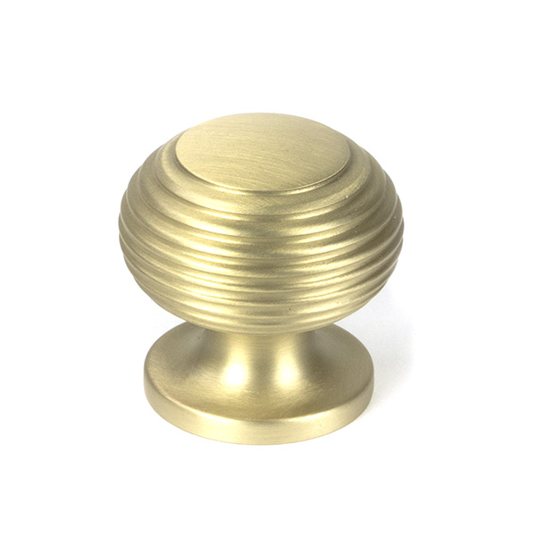 Satin Brass Beehive Cabinet Knob 30mm
