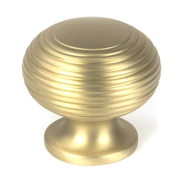 Satin Brass Beehive Cabinet Knob 40mm