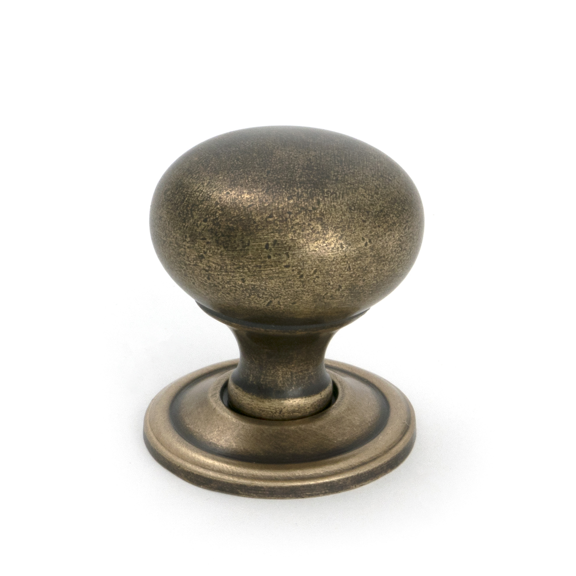 Burnished Brass Mushroom Cabinet Knob 32mm