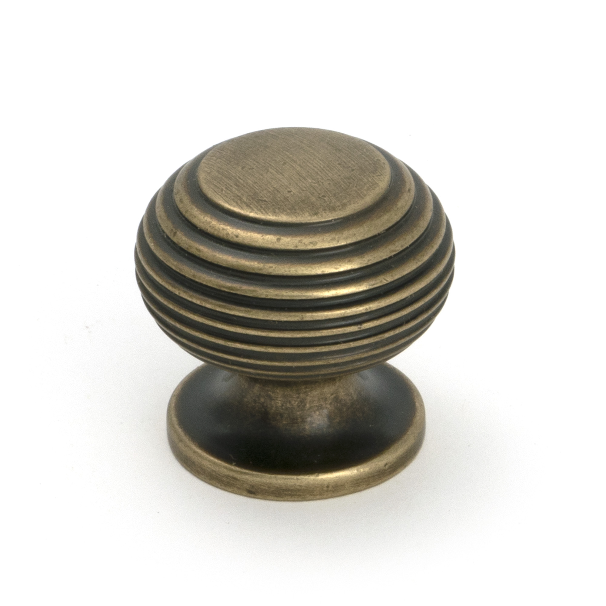 Burnished Brass Beehive Cabinet Knob 30mm