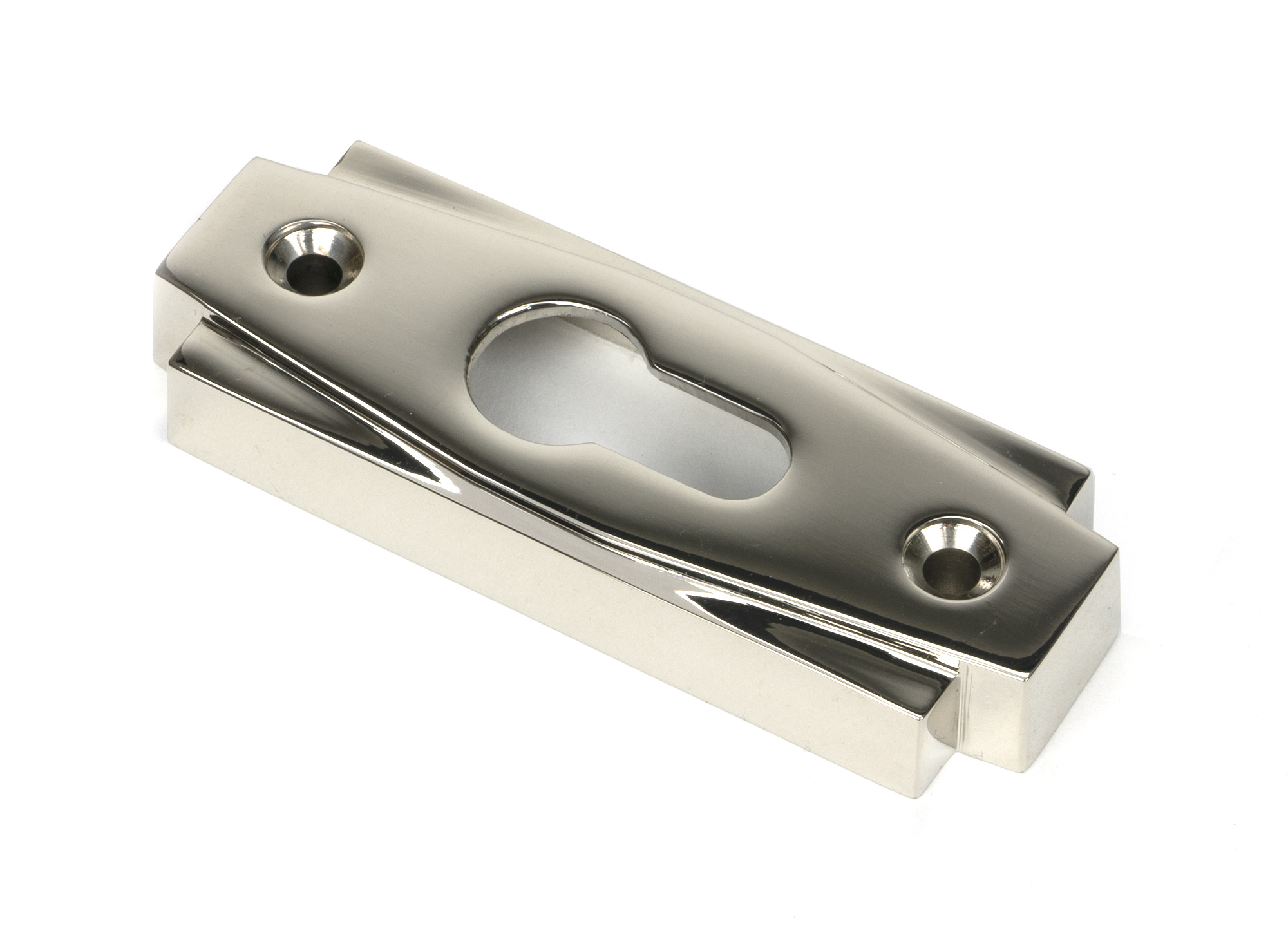 Polished Nickel Art Deco Euro Escutcheon (Set)