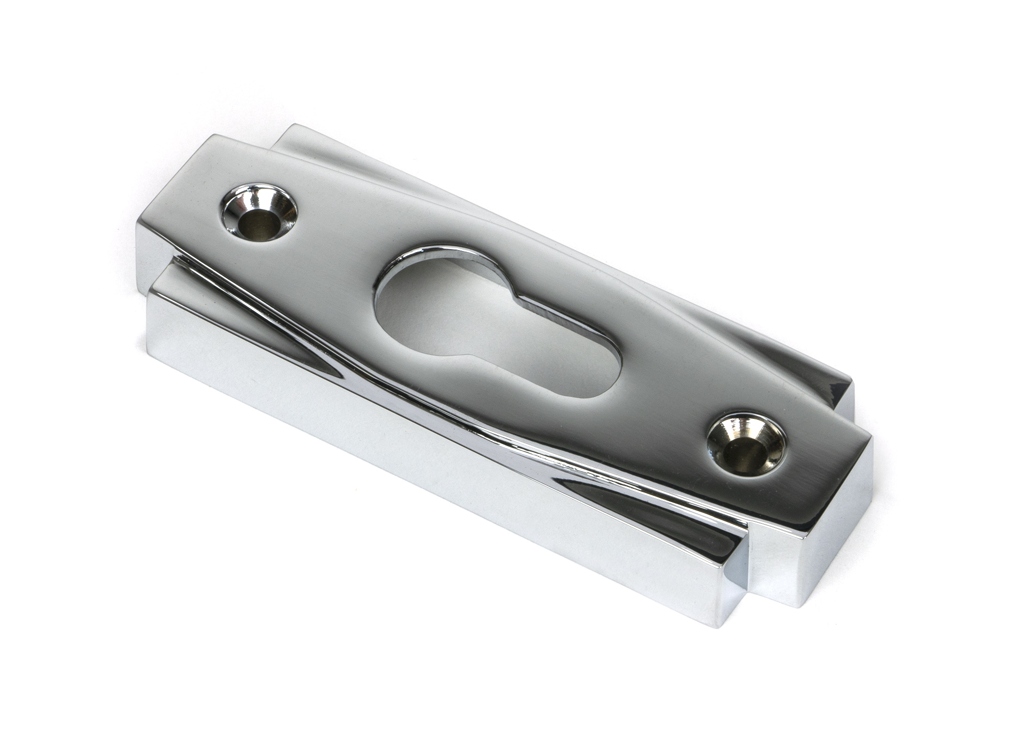 Polished Chrome Art Deco Euro Escutcheon (Set)