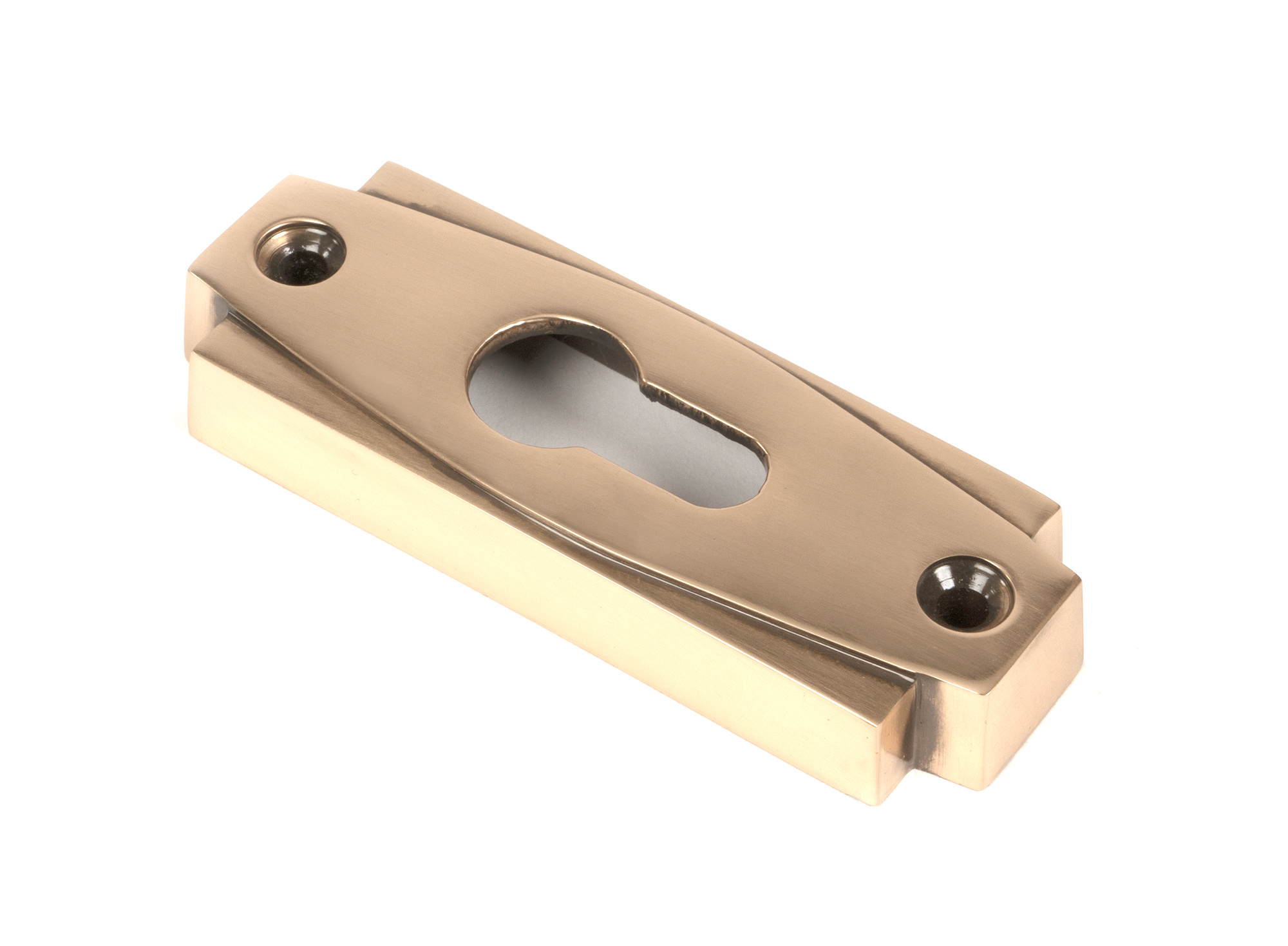 Polished Bronze Art Deco Euro Escutcheon (Set)