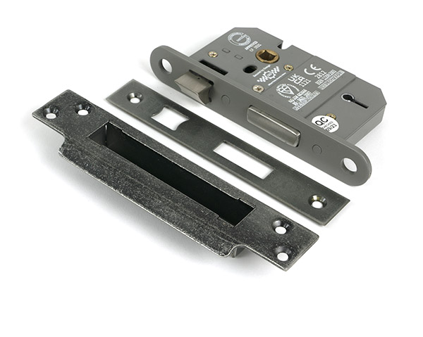 Pewter 2½" 5 Lever BS Sash Lock KA