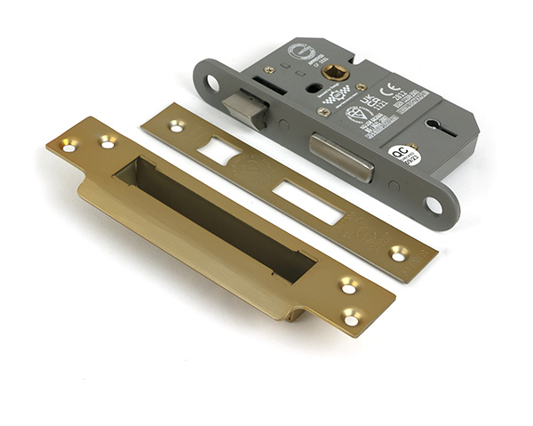 Satin Brass 2½" 5 Lever BS Sash Lock KA