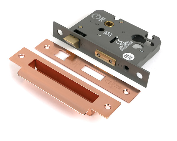 Polished Bronze 3" Euro Profile Sash Lock