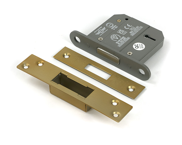 Satin Brass 3" 5 Lever BS Dead Lock
