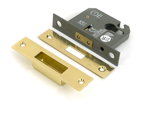 Polished Brass 2½" Euro Profile Dead Lock