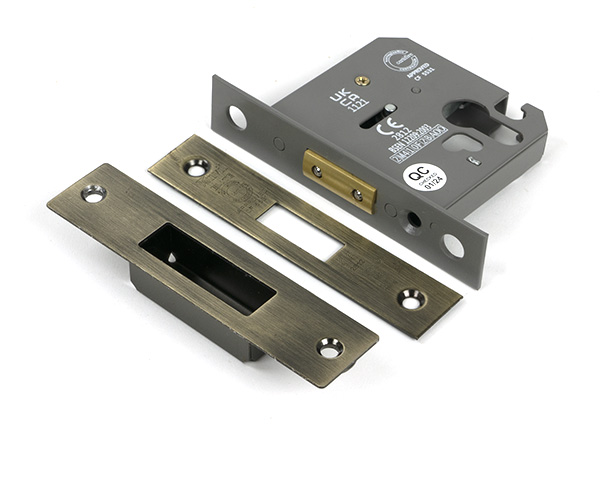 Aged Brass 3" Euro Profile Dead Lock