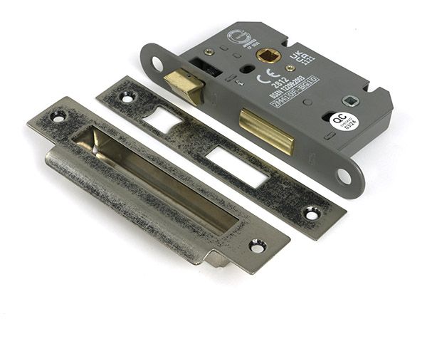 Pewter 2½" Heavy Duty Bathroom Mortice Lock