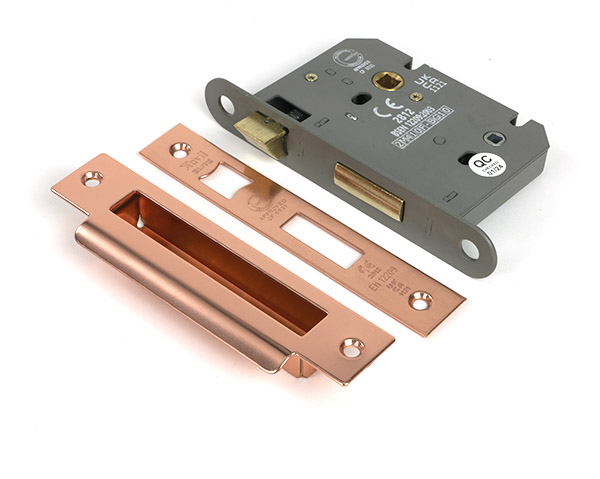 Polished Bronze 3" Heavy Duty Bathroom Mortice Lock