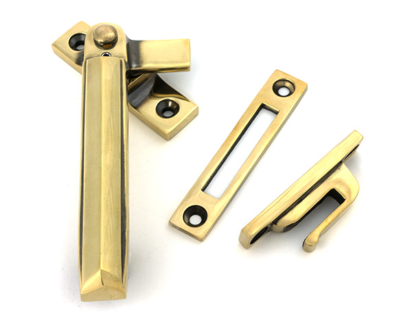Aged Brass Locking Art Deco Fastener - LH