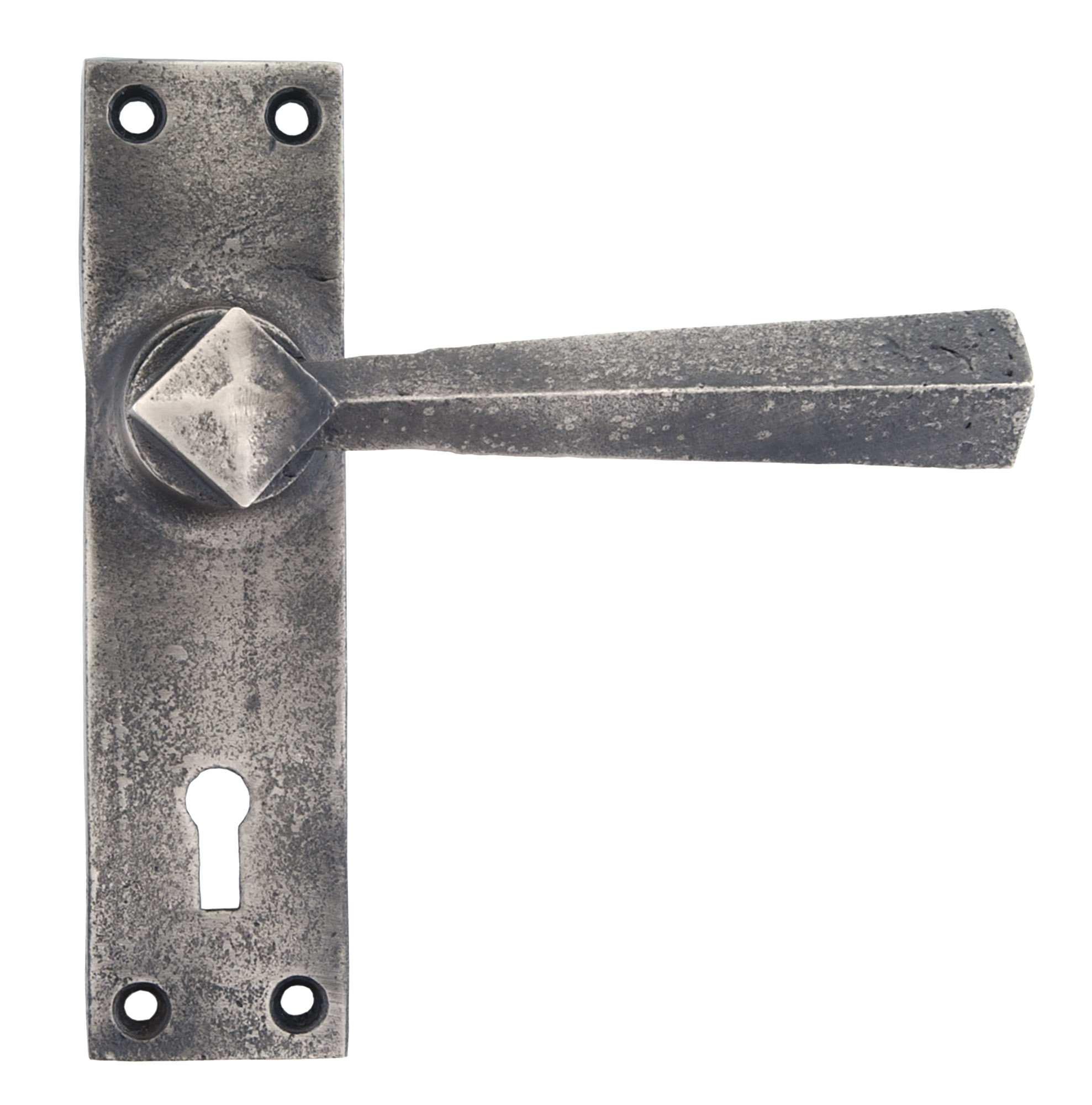 Antique Pewter Straight Lever Lock Set