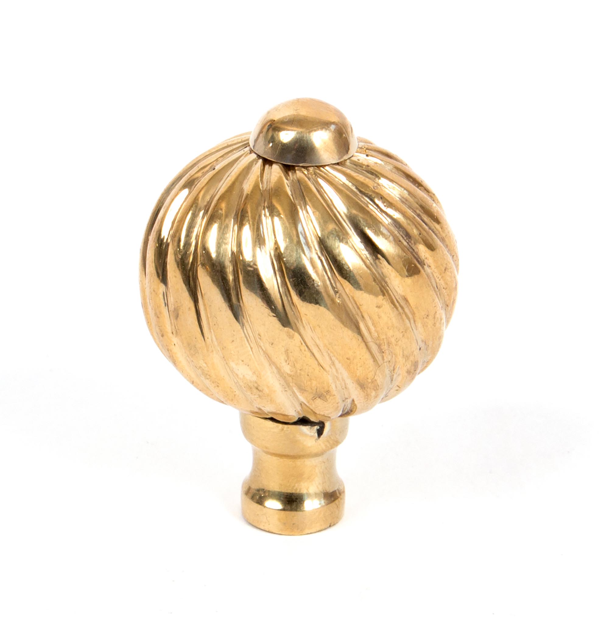 Polished Brass Spiral Cabinet Knob - Small