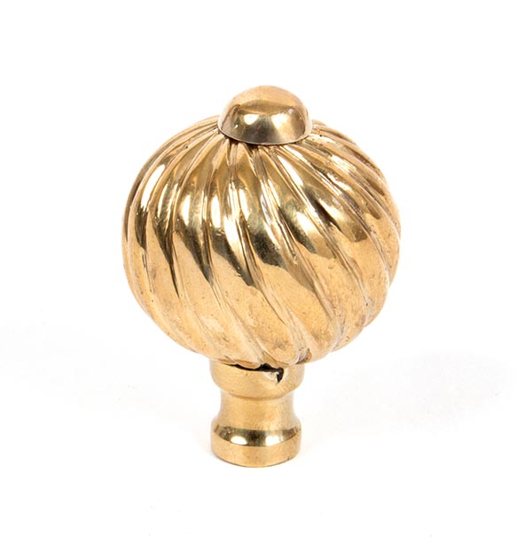 Polished Brass Spiral Cabinet Knob - Small