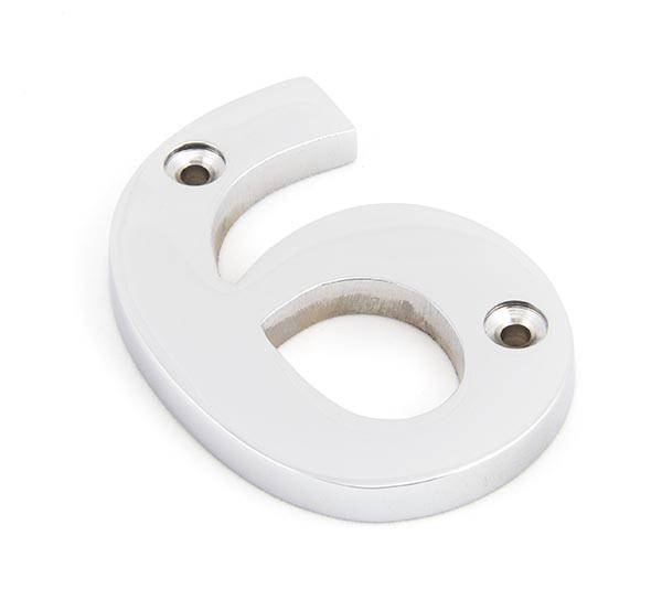 Polished Chrome Numeral 6