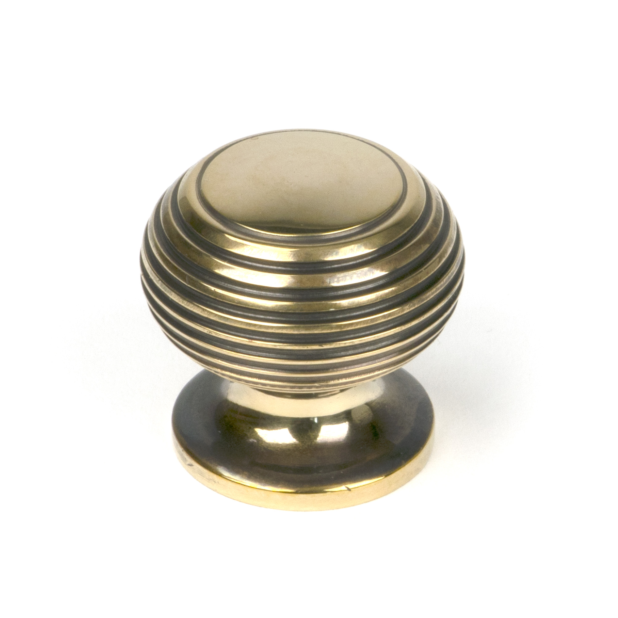 Aged Brass Beehive Cabinet Knob 30mm