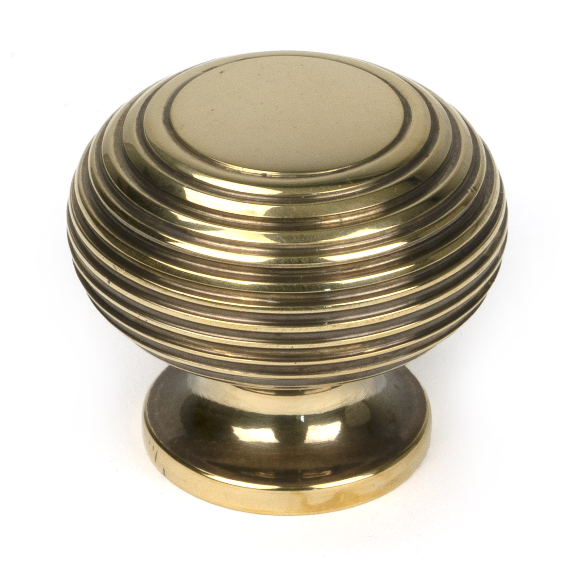 Aged Brass Beehive Cabinet Knob 40mm