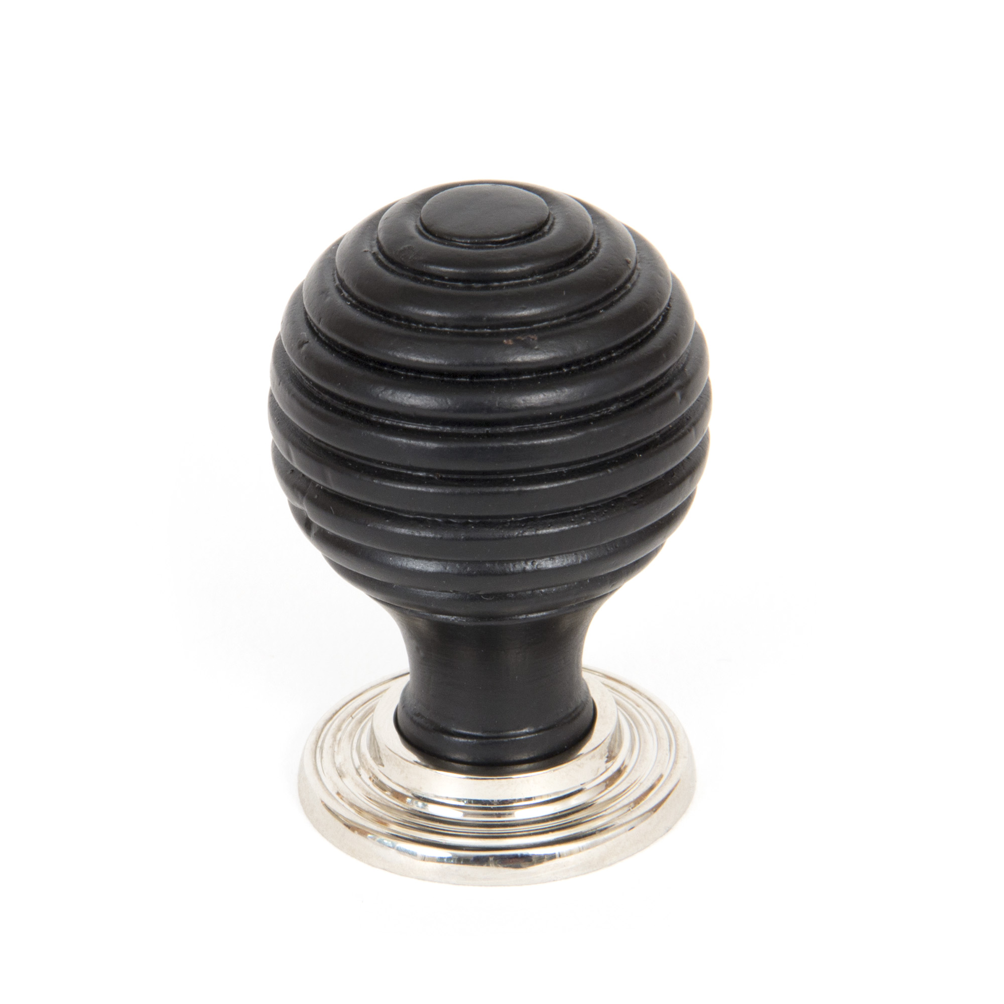 Ebony and PN Beehive Cabinet Knob 35mm