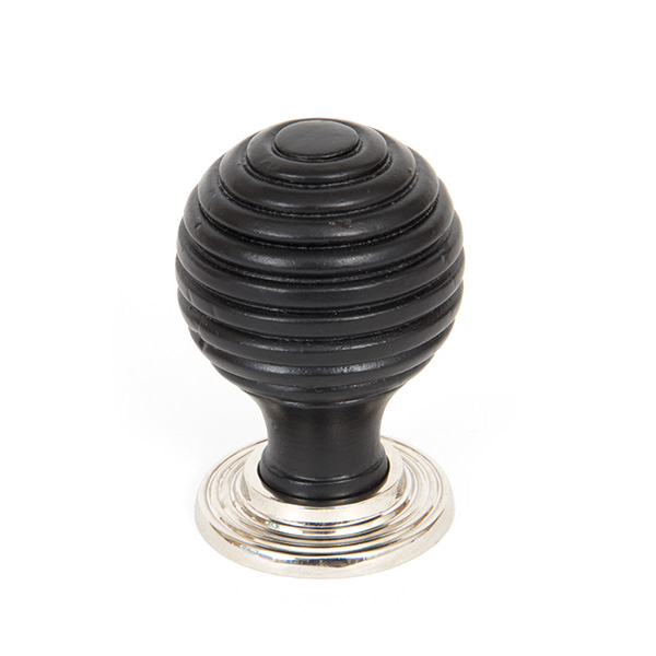 Ebony and PN Beehive Cabinet Knob 35mm