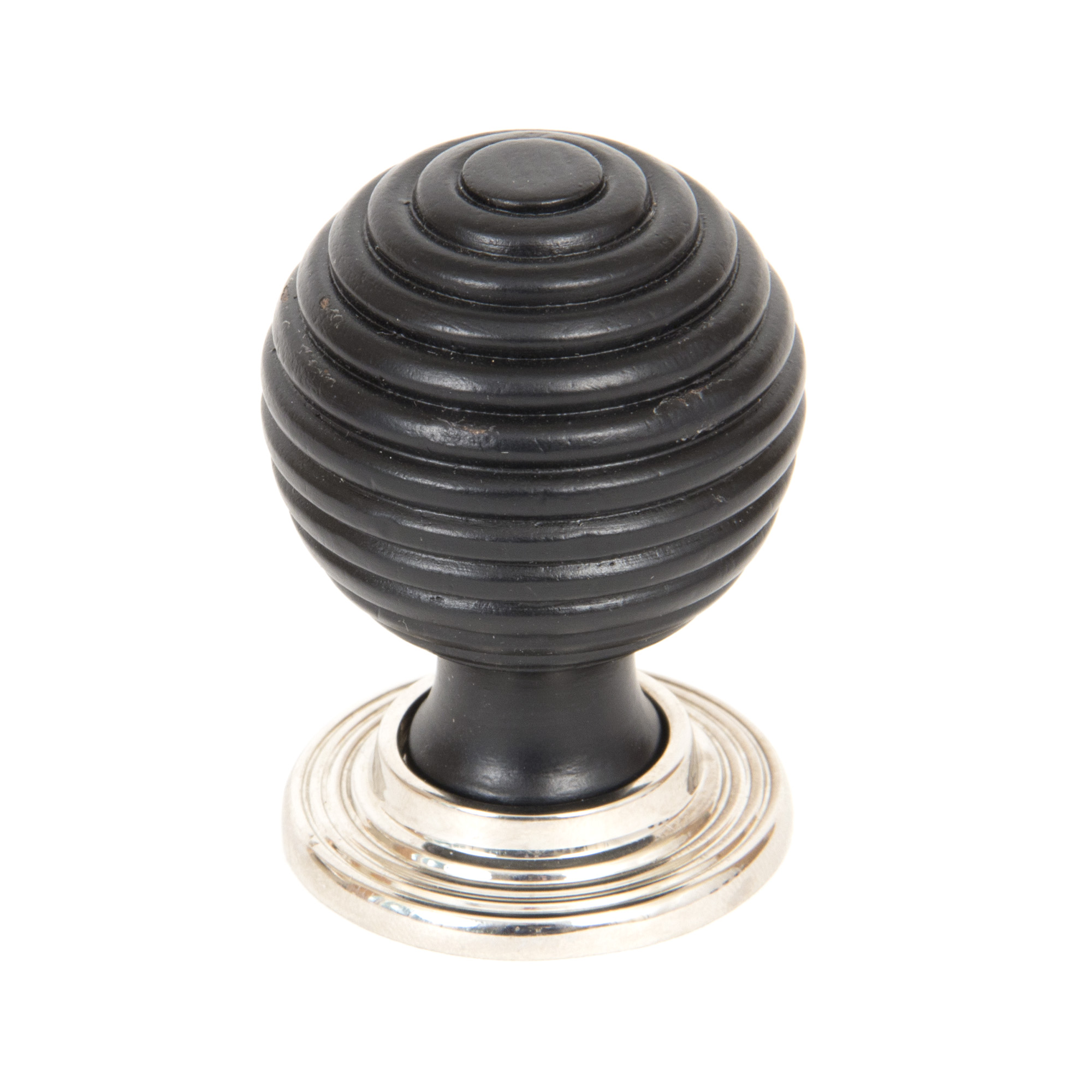 Ebony and PN Beehive Cabinet Knob 38mm