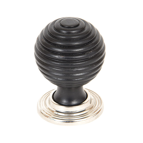 Ebony and PN Beehive Cabinet Knob 38mm