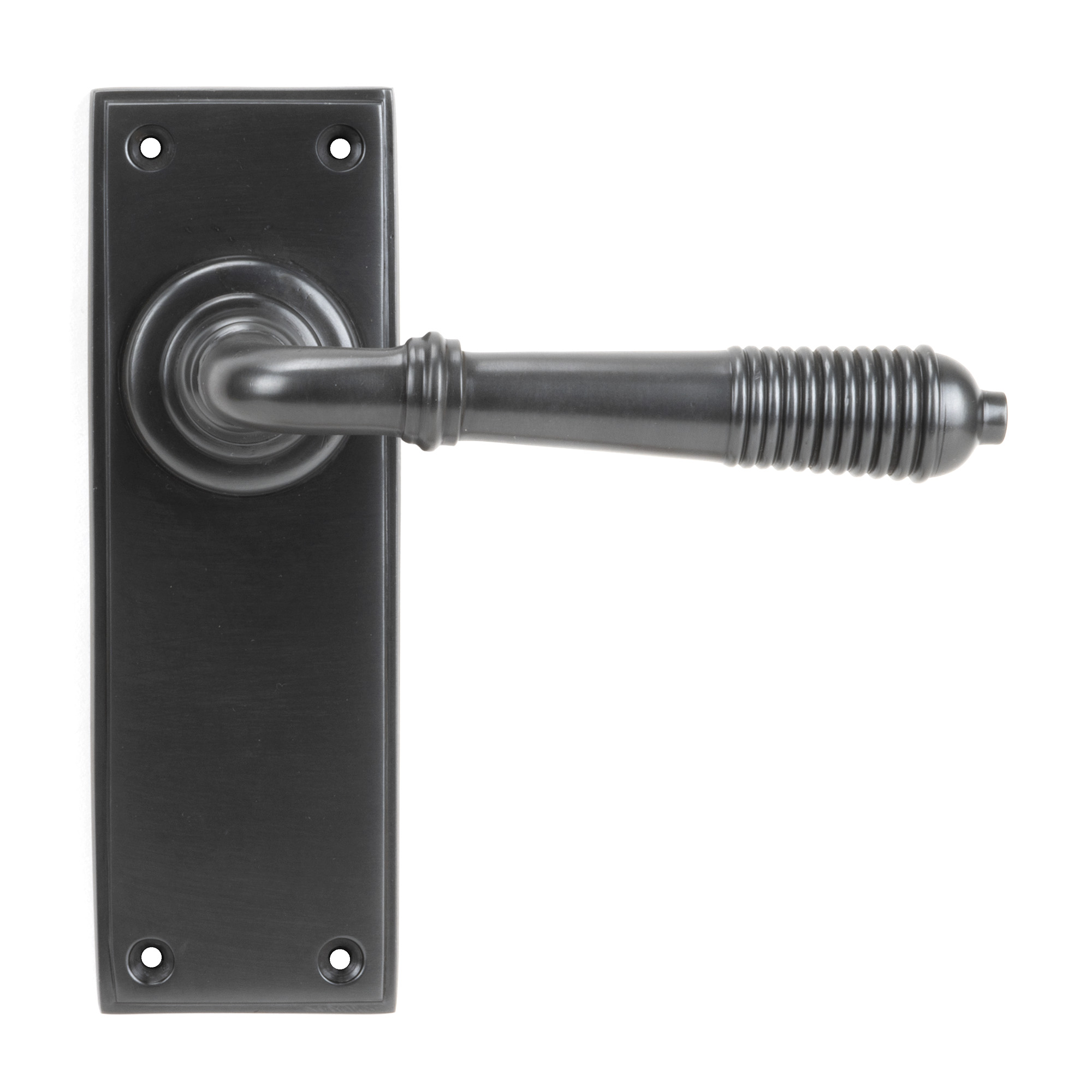 Aged Bronze Reeded Lever Latch Set