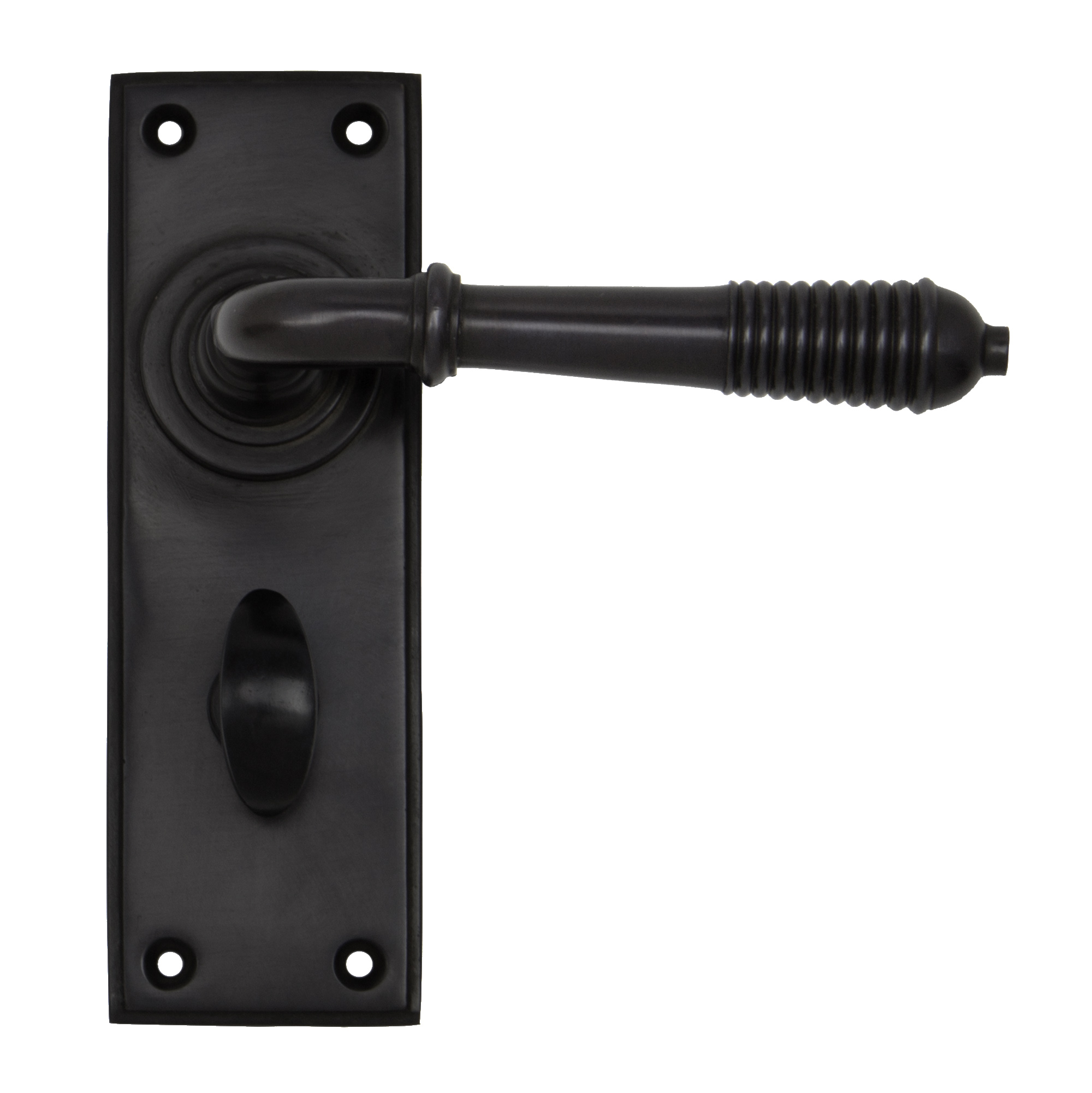 Aged Bronze Reeded Lever Bathroom Set