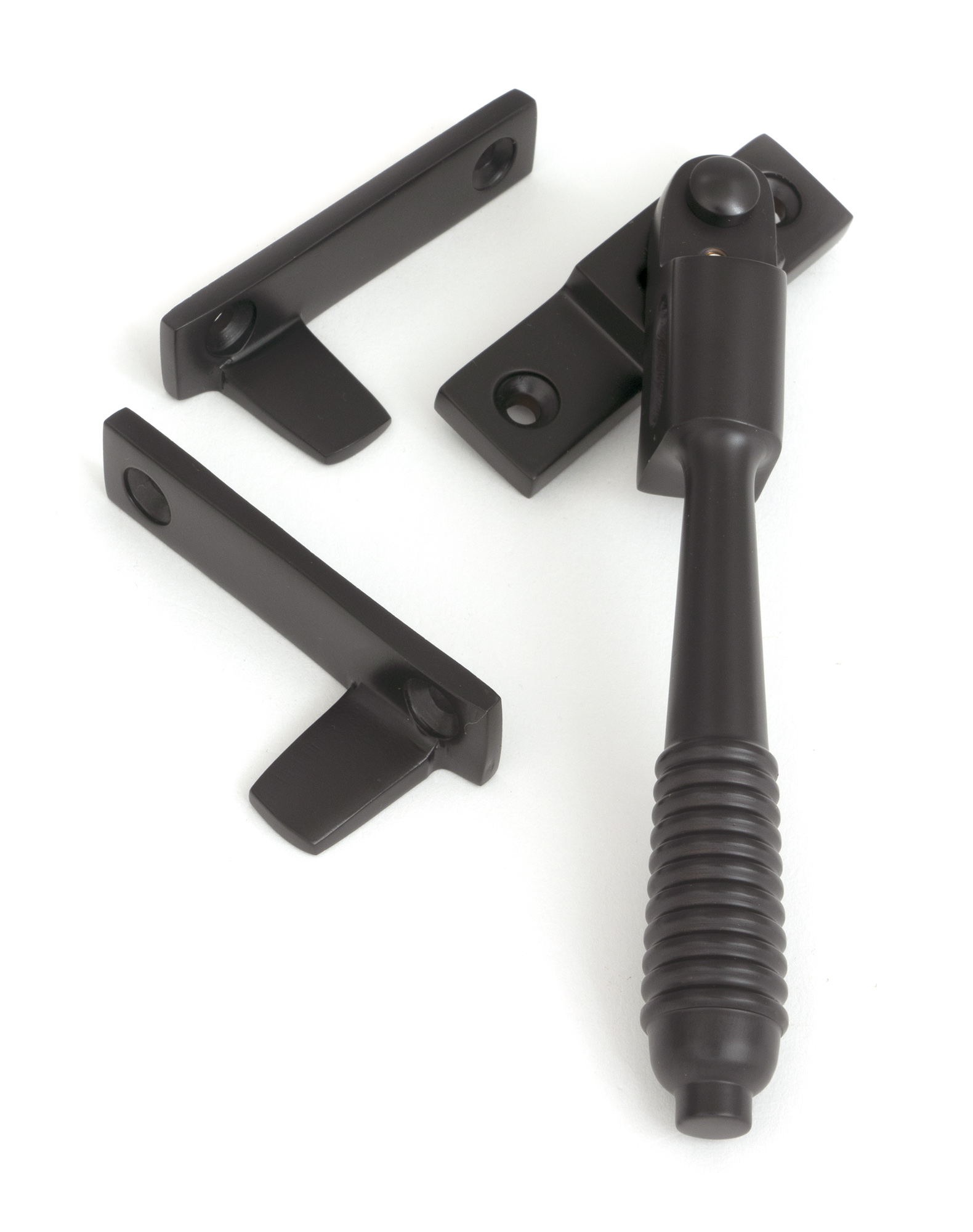 Aged Bronze Night-Vent Locking Reeded Fastener