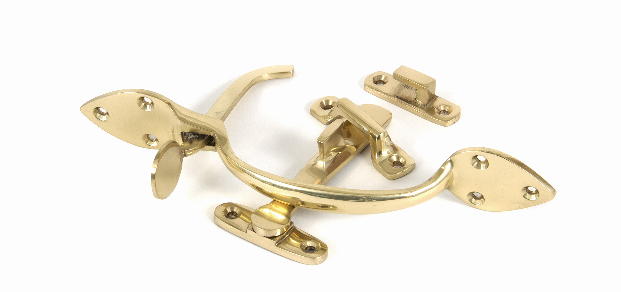 Polished Brass Cast Suffolk Latch Set