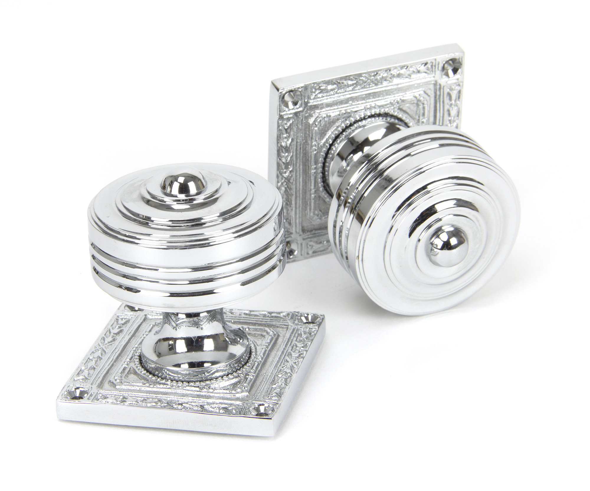 Polished Chrome Tewkesbury Square Mortice Knob Set